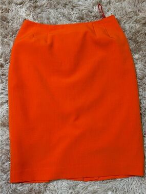 Evan Picone Vibrant Orange Pencil Skirt
